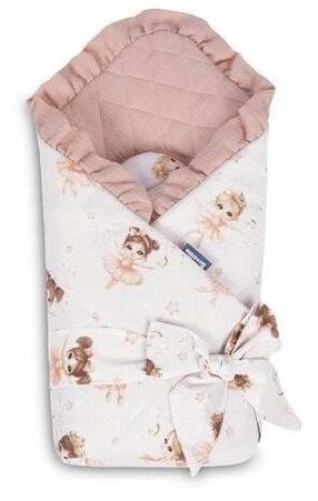 Kūdikio antklodė-vokelis Sensillo Muslin Ballerina, 75 x 75 cm, balta/rožinė