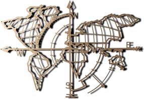 Sienos dekoracija Wallity World Map Compass, 95 cm x 65 cm