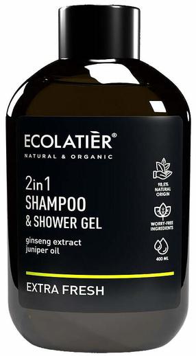 Dušas želeja un šampūns Ecolatier Extra Fresh 2-in-1, 400 ml