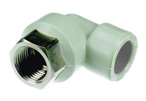 Torustikupõlv Sanitas, 1 toll - sisekeere/32 mm - sisekeere, polüpropüleen (pp)/metall