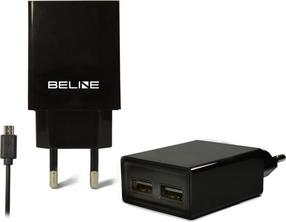 Telefono įkroviklis Beline Travel Charger, 2 x USB 2.0, juoda sp.