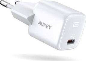 Telefona lādētājs Aukey PA-B1, USB-C, balta krās., 20 W