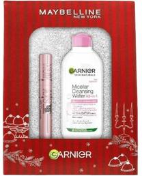 Blakstienų tušas, rinkinys Maybelline New York Lash Sensational Sky High + Micellar Water, juoda sp.