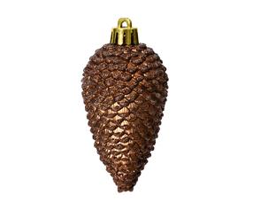 Ziemassvētku eglīšu rotaļlietu komplekts Decoris 28665, brūna krās., 8.5 cm, 4.5 cm, plastmasa, 6 gab.