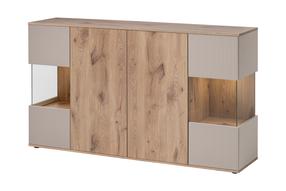 Komoda ASM Catalina, ąžuolo/balta, 160 cm x 40 cm x 92 cm