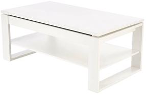 Kavos staliukas Betty, balta sp., 65 - 92 cm x 120 cm x 50 - 72 cm