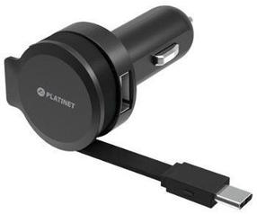 Auto laadija Platinet, USB/USB-C
