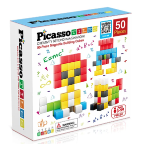 Magnetinis konstruktorius Picasso Tiles Cubes PMC50, 50 vnt., įvairių spalvų