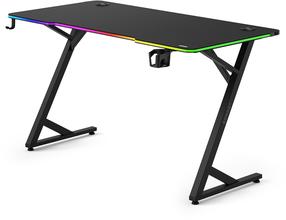Kompiuterinių žaidimų stalas SENSE7 Volt RGB, 140 cm x 70 cm, 76.5 cm, juoda sp.