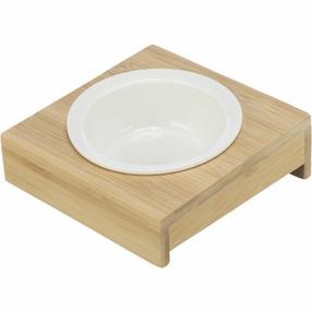 Stovas su dubenėliais šuniui Trixie, 0.25 l, 15 cm x 15 cm x 5 cm, ruda sp./balta sp.