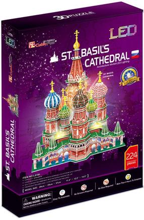 3D dėlionė Cubicfun St.Basils Cathedral L519H, 29 cm x 25 cm, 224 vnt., įvairių spalvų