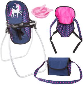 Nukuhoolduskomplekt Bayer Dolls Accessories Set 63654AB, sinine v./roosa v.
