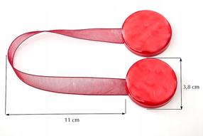 Užuolaidų laikiklis su magnetu, 3.8 cm, bordo sp.