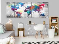 Reprodukcija Artgeist World Map: Spilt Paint HK6959-DKX, 225 cm x 90 cm