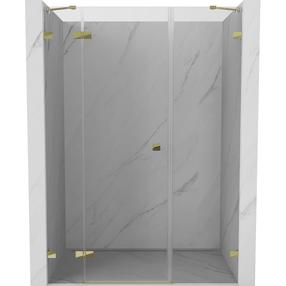 Dušo durys Mexen Lunar Left, 145 cm x 200 cm, aukso sp./grūdintas