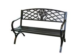 Lauko suoliukas Besk Metal, juodas, 60 cm x 127 cm x 85 cm