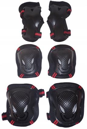 Aizsarglīdzekļu komplekts KUBIsport 3in1, XS, melna krās.