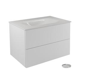 Vonios spintelė su praustuvu Besco Akya Classic, balta sp./chromo sp., 52.5 cm x 76 cm x 50.7 cm