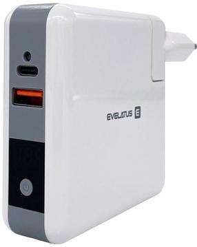 Telefono įkroviklis Evelatus EWC06, Qi/1x USB Type-C, balta sp., 10 W