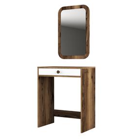 Туалетный столик Kalune Design Lizbon, белый цв./ореховый цв., 40 см x 70 см x 84.7 см