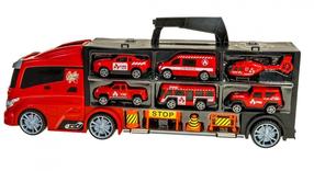 Rotaļu autovedējs Smily Play Set Of Vehicles SP83882, melna krās./sarkana krās./daudzkrāsaina