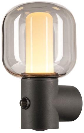 Sieninis lauko šviestuvas SLV Ovalisk Sensor, 9.6W, LED, IP65, antracito sp., 17 cm x 28 cm