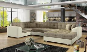 Kampinė sofa Damario Berlin 03, Soft 33, šviesiai ruda sp., dešininė, 189 x 338 cm x 78 cm