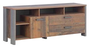 TV staliukas Forte Clif, ruda sp./pilka sp., 41.6 cm x 161 cm x 63.9 cm