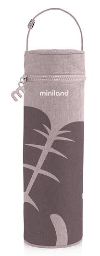 Gertuvės dėklas Miniland Thermibag Leaves, 500 ml, 0 mėn., 9 cm, aliuminis/tekstilė, rožinė sp.