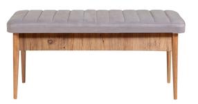 Prieškambario suoliukas Kalune Design Vina 0701-1, pilka sp./pušies sp, 110 cm x 40 cm x 51 cm