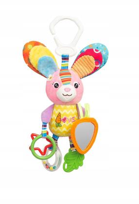 Rotaļlietas ratiem Sensillo Colorful Rabbit, dzeltena krās./zaļa krās./rozā krās.
