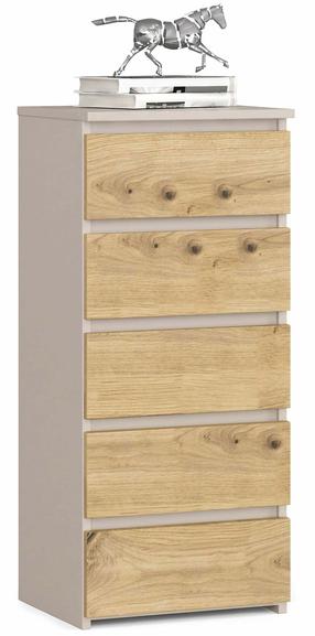 Komoda Akord CL5 PK, kašmyro sp./artisan oak sp., 92 cm x 40 cm x 50 cm