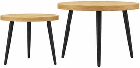 Kafijas galdiņu komplekts Akord Furniture Factory Twino, brūna krās./melna krās., 52 cm x 52 cm x 45 cm, 2 gab.