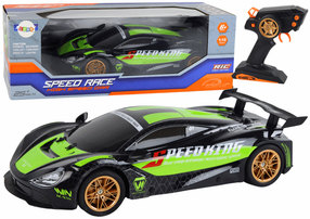 Rc automašīna Lean Toys Speed Race High Speed, 1:10, melna krās./zaļa krās.