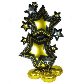 Folinis balionas figūrinis Standing Star, aukso sp./juoda sp.