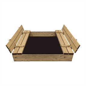 Песочница 4IQ, 120 x 120 см, с крышкой, коричневый цв., 21 кг
