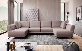 Kampinė sofa Larco Gojo 101, rožinė sp., 191 x 362 cm x 90 cm