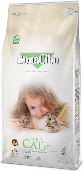 Sausas kačių maistas BonaCibo Adult Lamb & Rice, ėriena/ryžiai, 15 kg
