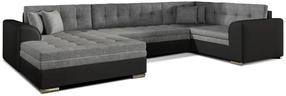 Kampinė sofa Damario Sawana 21, Soft 11, juoda sp./pilka sp., kairinė, 190 x 340 cm x 73 cm