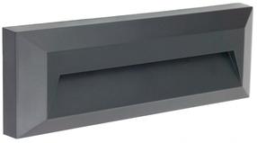 Sieninis lauko šviestuvas Su-Ma Mur, 3W, LED, IP65, antracito sp., 3 cm x 8 cm
