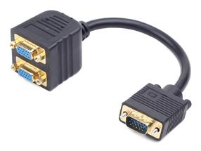 Adapteris Gembird VGA to 2x VGA VGA Male, VGA female x 2, 20 m, juoda sp.