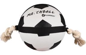 Игрушка для собаки, мячик Flamingo Matchball 5345416, 52.5 см, Ø 19 см, белый цв./черный цв., 22 см