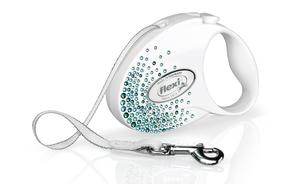 Automātiskā pavada Flexi Glam Splash 2014, zila krās./balta krās., S 3m