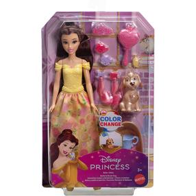 Lėlė su priedais Mattel Disney Princess Bathe & Brush Belle JFC42, 27 cm, geltona sp.