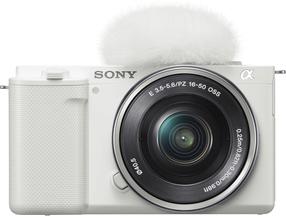 Digitālā fotokamera Sony ZV-E10, balta krās.