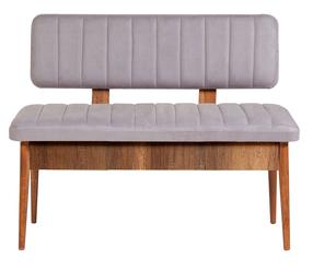 Prieškambario suoliukas Kalune Design Vina 0701-2, pilka sp./riešuto sp., 110 cm x 46 cm x 85 cm