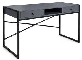 Rašomasis stalas su stalčiais Akord Furniture Factory Elonis, 123 cm x 48 cm, 80.5 cm, grafito sp./juoda sp.