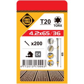 Саморез по дереву, для террас Forte Tools, 4.2 x 65 мм, 200 шт.