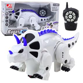 Radiovadāms robots, dinozaurs Lean Toys Max Triceratops, 32 cm, zila/balta