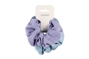 Plaukų gumytė Mineas Scrunchie, mėlyna sp./violetinė sp./žydra sp., 3 vnt.